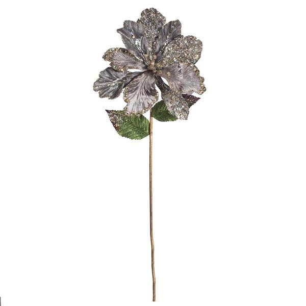 20" Artificial Silver Mesh Pearl Amaryllis Flower (3 pack)