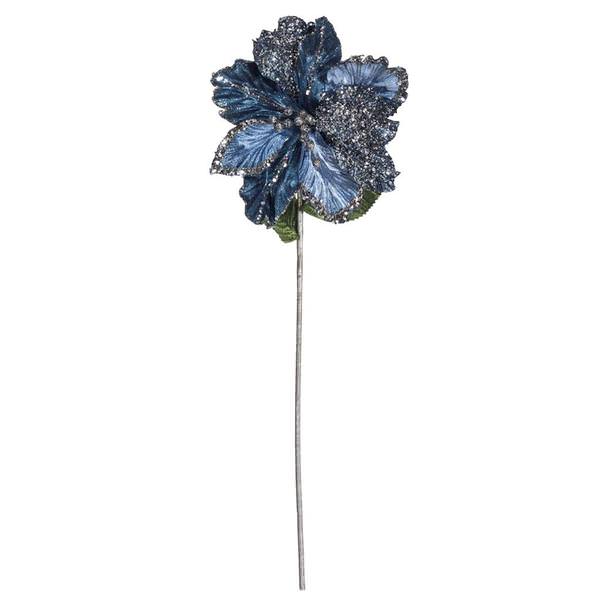 20" Artificial Blue Mesh Pearl Amaryllis Flower (3 pack)