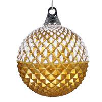 Vickerman 5" Gold Glitter Candy Durian Ball Ornament (3 pack)