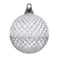 Vickerman 5" Silver Glitter Candy Durian Ball Ornament (3 pack)