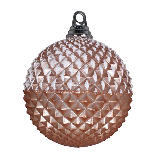 6.7" Rose Gold Glitter Candy Durian Ball Ornament (2 pack)