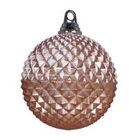 Vickerman 6.7" Rose Gold Glitter Candy Durian Ball Ornament (2 pack)