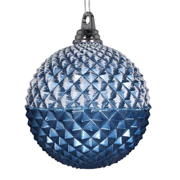 8" Periwinkle Glitter Candy Durian Ball Ornament