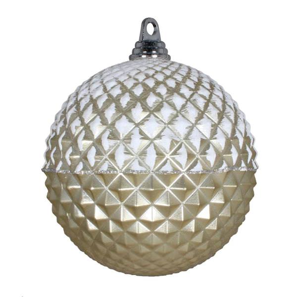 10" Champagne Glitter Candy Durian Ball Ornament