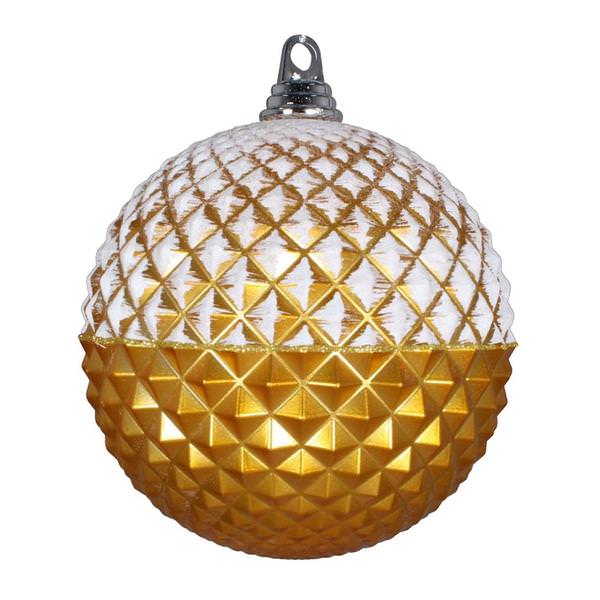 12" Gold Glitter Candy Durian Ball Ornament