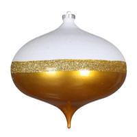 Vickerman 8" Gold Candy/White Glitter Onion Ornament
