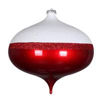 Vickerman 8" Red Candy/White Glitter Onion Ornament