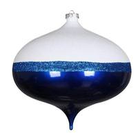 Vickerman 8" Blue Candy/White Glitter Onion Ornament
