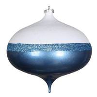 Vickerman 8" Periwinkle Candy/White Glitter Onion Ornament