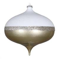 Vickerman 8" Champagne Candy/White Glitter Onion Ornament