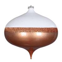 View 8" Rose Gold Candy/White Glitter Onion Ornament