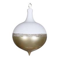 Vickerman 9" Champagne / White Candy Glitter Drop Ornament