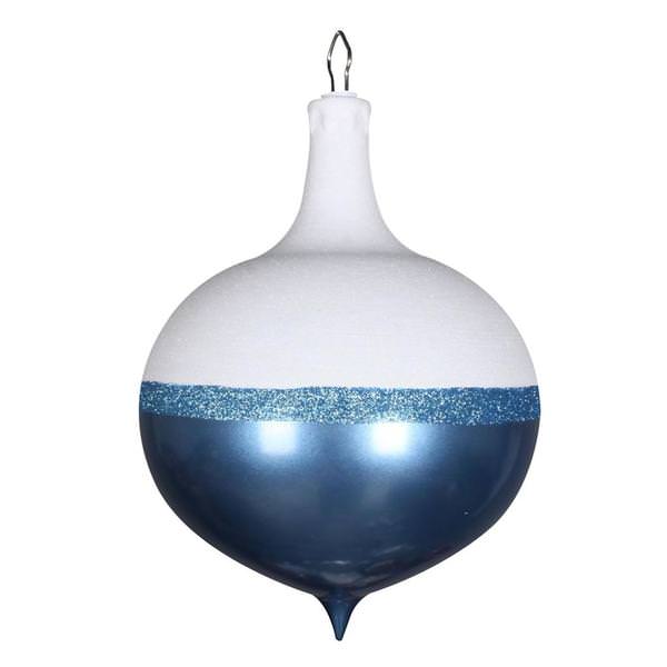 12" Periwinkle / White Candy Glitter Drop Ornament