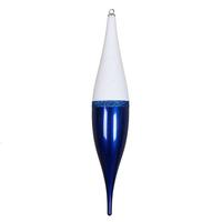 Vickerman 13" Blue Candy/White Glitter Drop Ornament (3 pack)