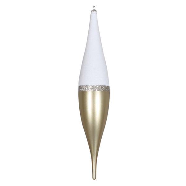 13" Champange Candy/White Glitter Drop Ornament (3 pack)
