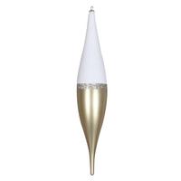 Vickerman 13" Champange Candy/White Glitter Drop Ornament (3 pack)