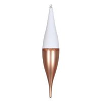 Vickerman 13" Rose Gold Candy/White Glitter Drop Ornament (3 pack)