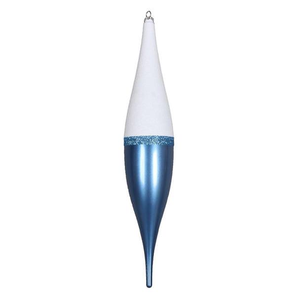 22" Periwinkle Candy/White Glitter Drop Ornament