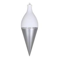 Vickerman 12" Silver / White Candy Glitter Drop Finial Ornament