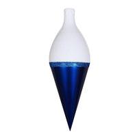 Vickerman 12" Blue / White Candy Glitter Drop Finial Ornament