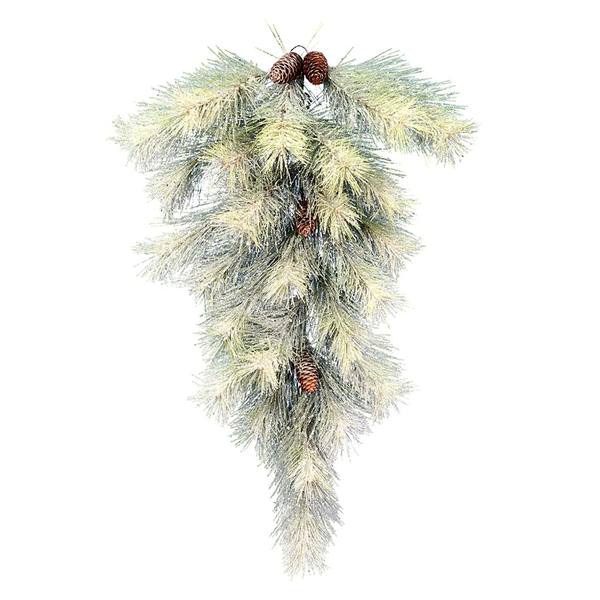 30" Artificial Frosted Norfolk Pine Teardrop