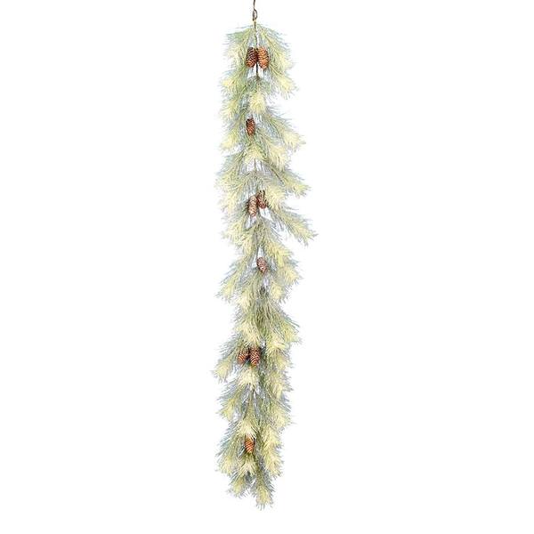 6' x 14" Artificial Norfolk Frosted Pine Garland