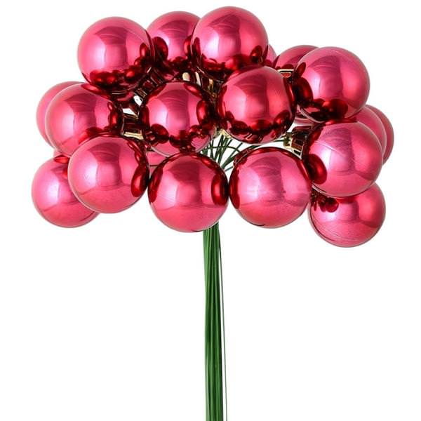 6" Berry Red Shiny Ball Pick (2 pack)