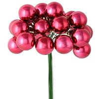 Vickerman 6" Berry Red Shiny Ball Pick (2 pack)