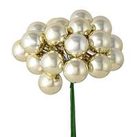 Vickerman 6" Champagne Shiny Ball Pick (2 pack)
