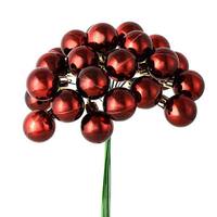 Vickerman 6" Burgundy Shiny Ball Pick (2 pack)