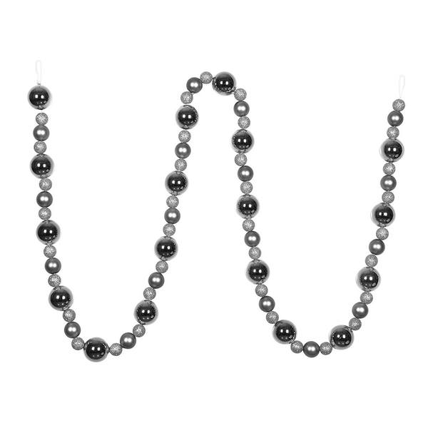 9' Silver Assorted Ball Garland