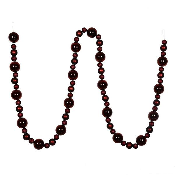 9' Burgundy Assorted Ball Garland
