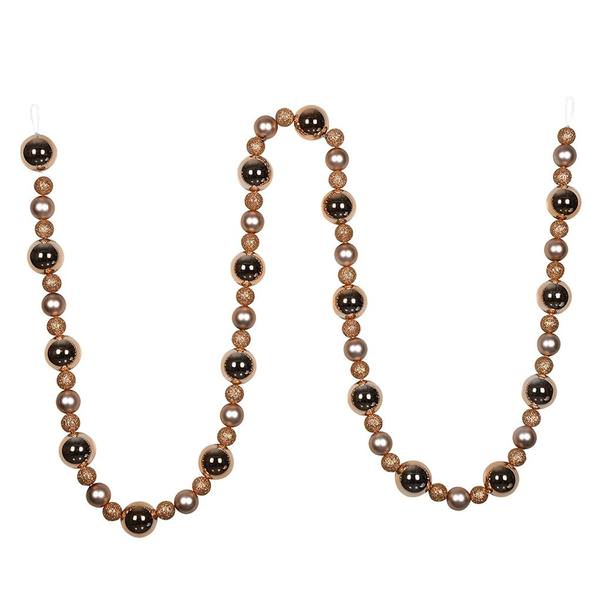 9' Cafe Latte Assorted Ball Garland