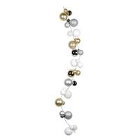 Vickerman 6' Champagne / Silver / White Assorted Ball Garland