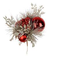 Vickerman 8" Silver / Red Ornament Pick (3 pack)