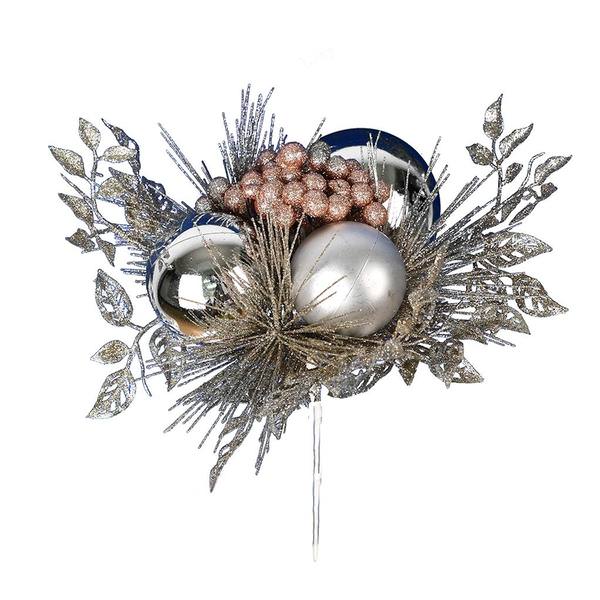 8" Silver / Rose Gold Ornament Pick (3 pack)