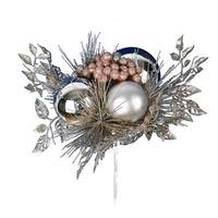 Vickerman 8" Silver / Rose Gold Ornament Pick (3 pack)