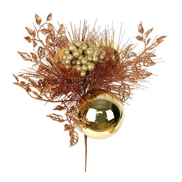 8" Gold / Rose Gold Ornament Pick (3 pack)