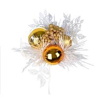 Vickerman 8" Antique Gold / White Ornament Pick (3 pack)