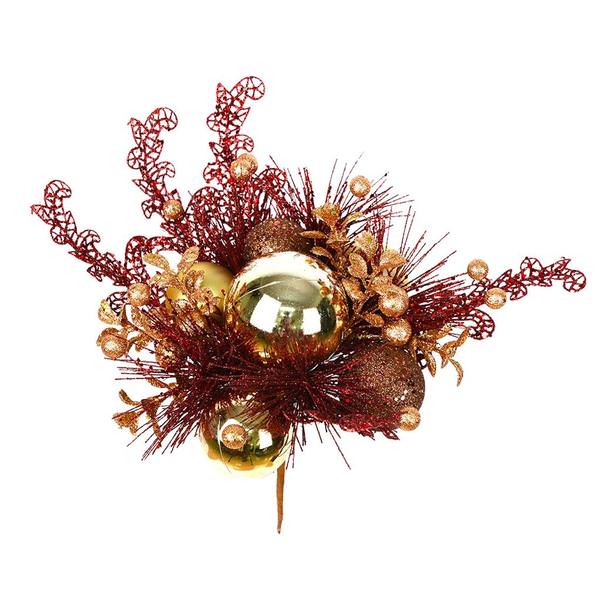 10" Chocolate / Gold Ornament Pick (2 pack)