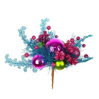 Vickerman 10" Blue / Green / Fuchsia Ornament Pick (2 pack)