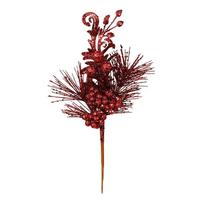 Vickerman 10" Burgundy Berry Glitter Leaf Pick (12 pack)
