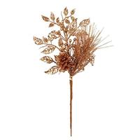 Vickerman 10" Honey Gold Pinecone Glitter Leaf Pick (12 pack)