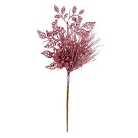 Vickerman 10" Pink Pinecone Glitter Leaf Pick (12 pack)