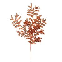 Vickerman 22" Burnished Orange Bipinnate Glitter Leaf Spray (12 pack)