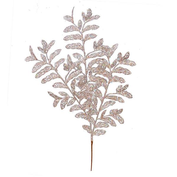 22" Rose Gold Bipinnate Glitter Leaf Spray (12 pack)