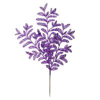 Vickerman 22" Purple Bipinnate Glitter Leaf Spray (12 pack)