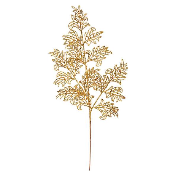 22" Antique Gold Glitter Lace Holly Leaf Spray (12 pack)