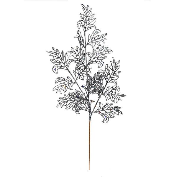 22" Gunmetal Glitter Lace Holly Leaf Spray (12 pack)