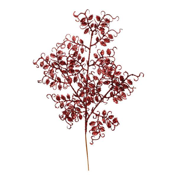 22" Burgundy Glitter Mini Ruscus Leaf Spray (12 pack)